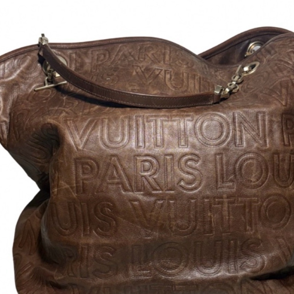 Louis Vuitton Dark Brown Embossed Shoulder Bag - Picture 8 of 10